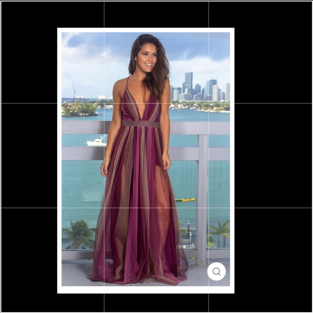 Luxxel Purple Tulle Fairytale Maxi Dress